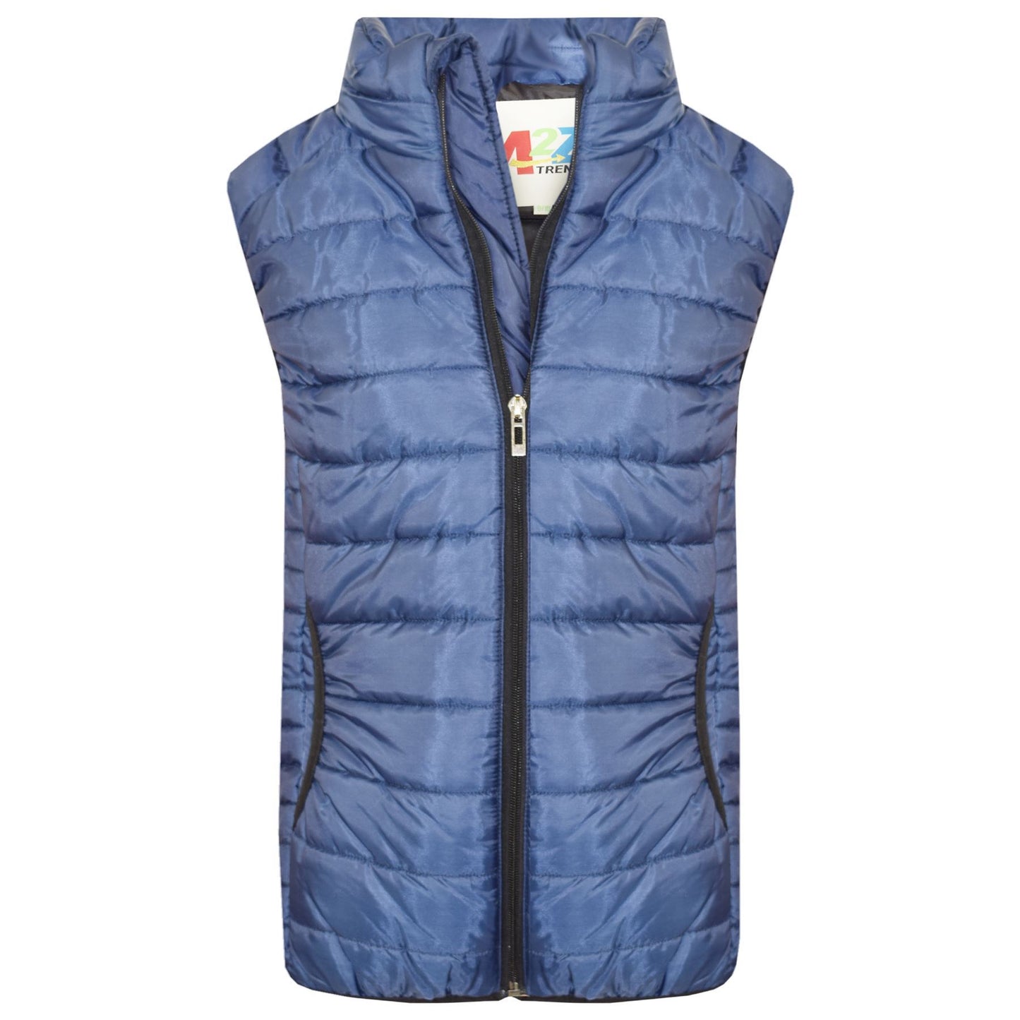 Kids Girls Boys Sleeveless High Neck Padded Lined Gilet Bodywarmer Jackets 5-13Y