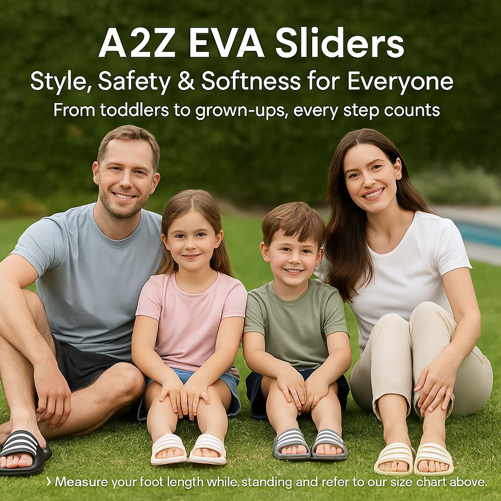 A2Z Mens Womens Boys Girls EVA Sliders Soft Pool Slides Non Slip Shower Slippers