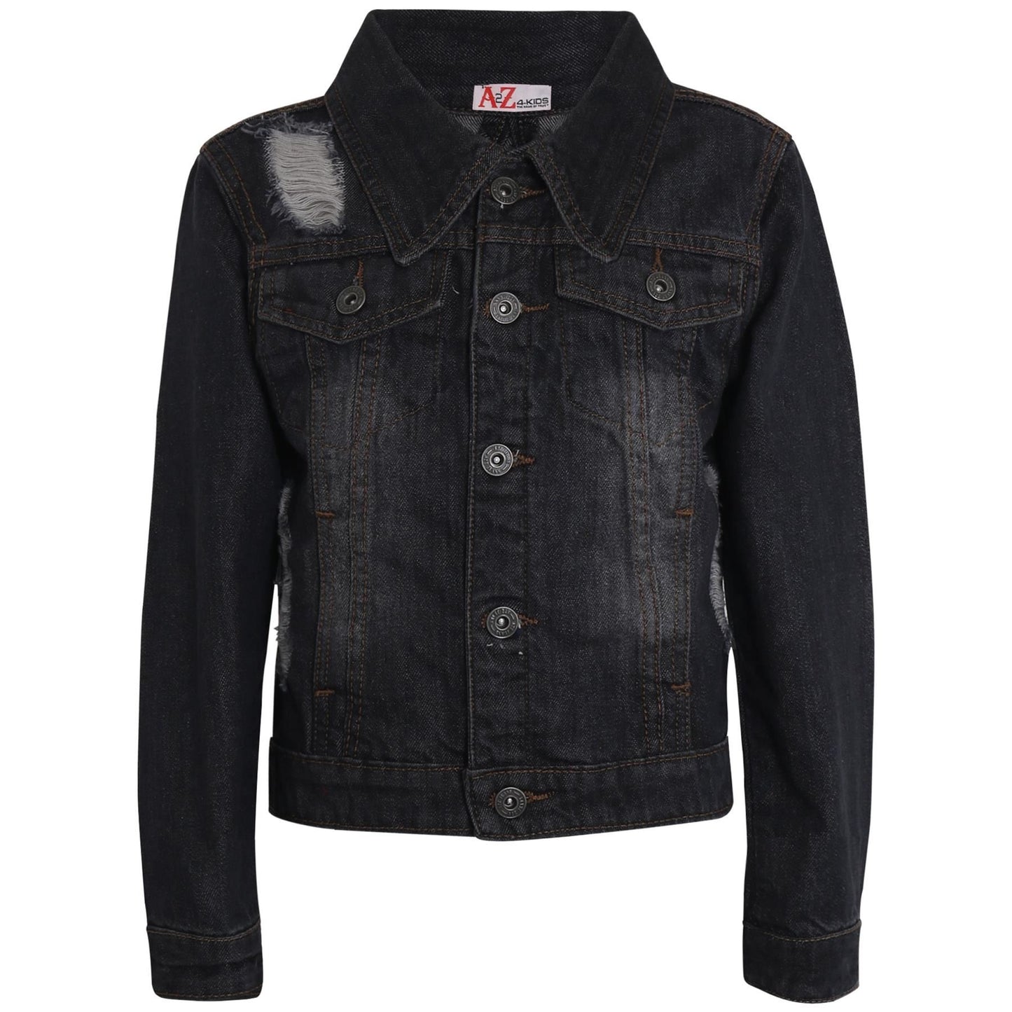 Kids Girls Denim Jackets Ripped Fashion Faded Jeans Jacket New Age 3-13 Years