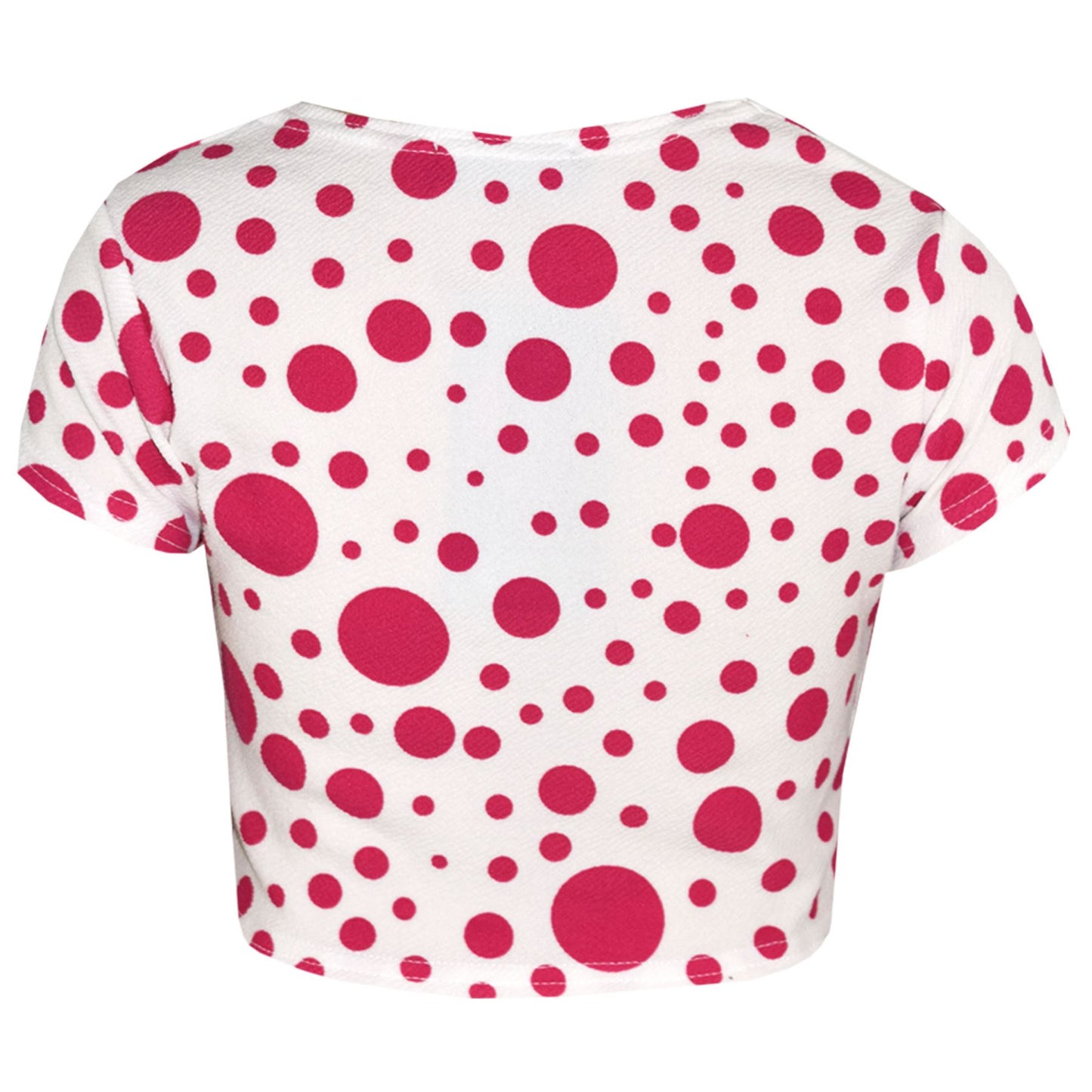 Girls Dresses Kids Pink Polka Dot Print Crop Top Legging Midi Skater Dress 7-13Y