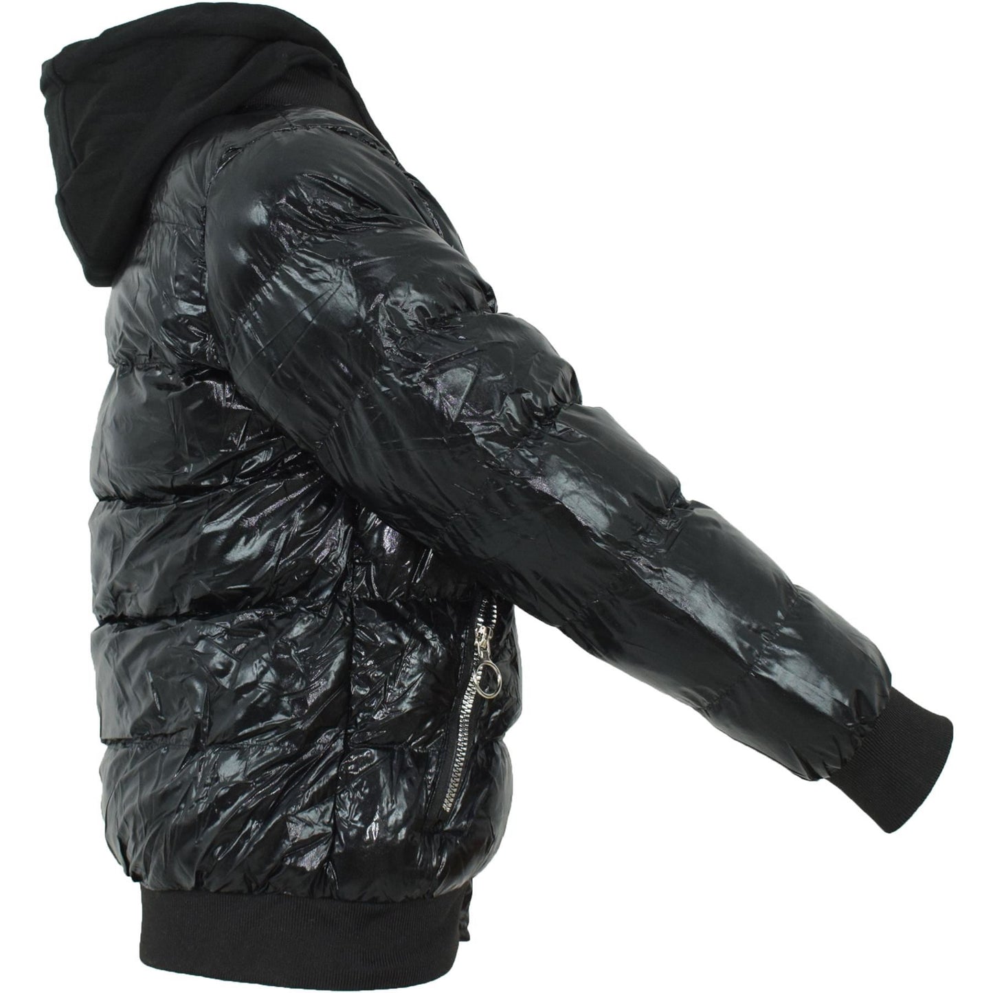 Kids Girls Boys Fashion Shiny Padded Jacket Metallic Wet Look Bubble Coat