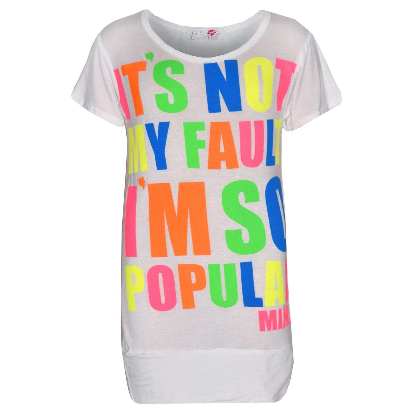 Girls Top Kids It's Not My Fault I Am So Popular Print T Shirt Tops 7-13 Years