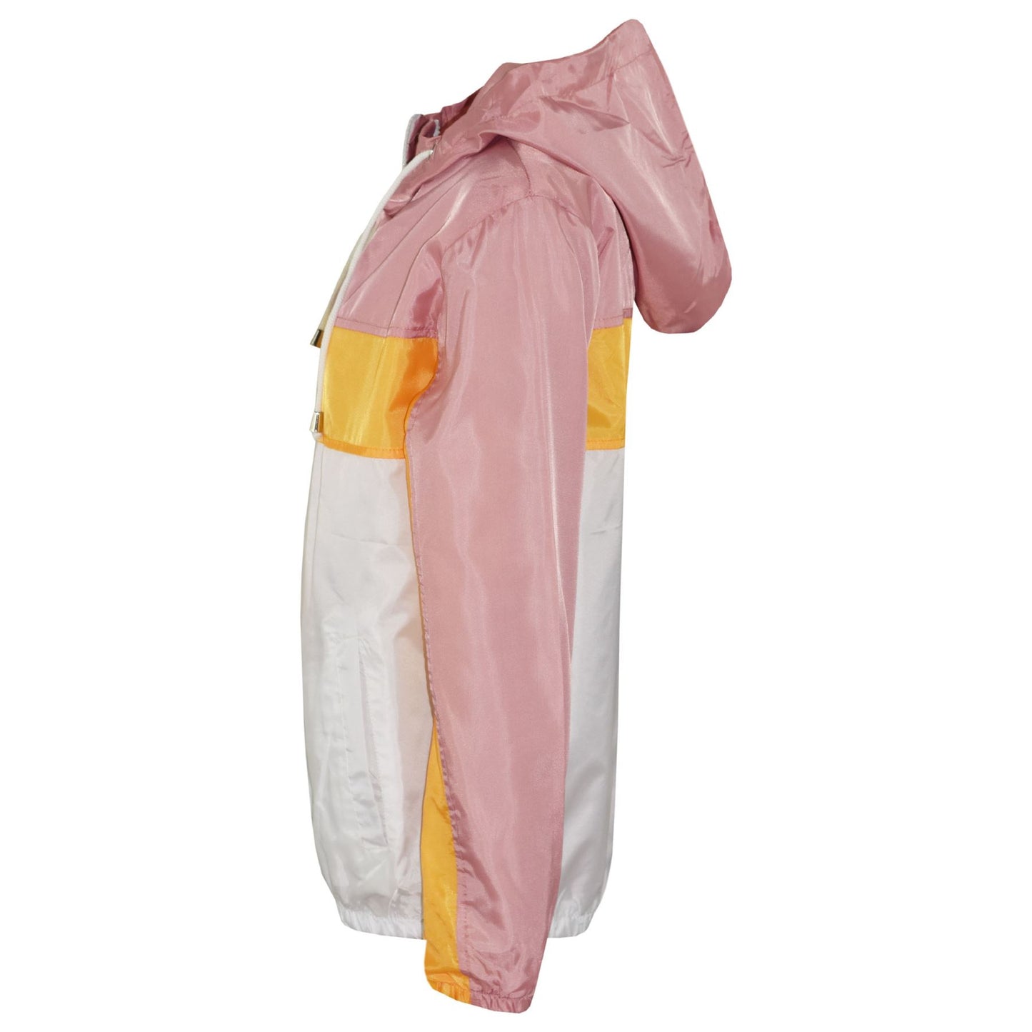 Kids Boys Girls Windbreaker Contrast Block Hooded Jackets Rain Mac Raincoat 5-13