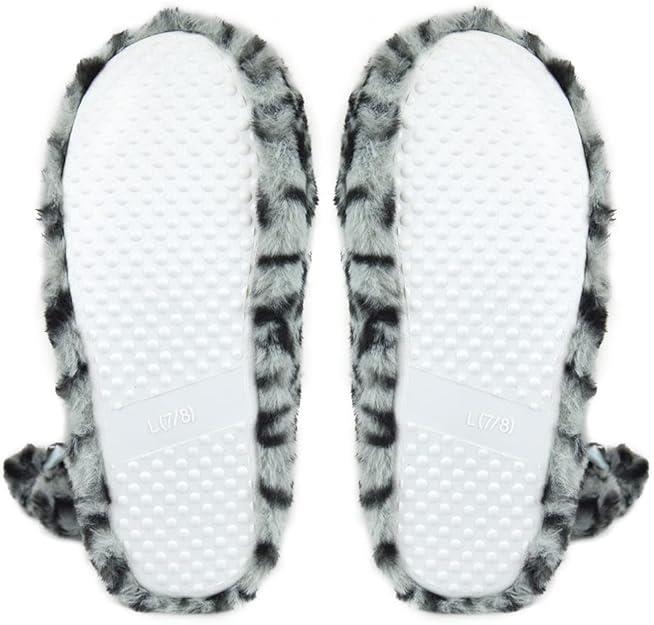 Ladies Slipper Bootie Novelty Leopard Pattern Warm Winter Knitted Ankle Boots