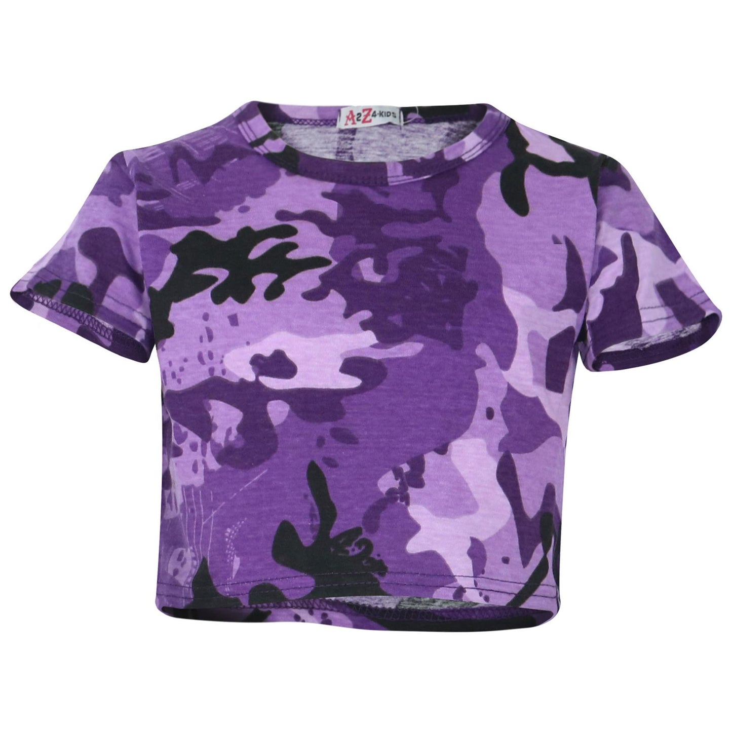 A2Z 4 Kids Camouflage Crop Top & Skater Skirt Set Short Sleeves T Shirt Summer Outfit 2 Piece Activewear For Girls Age 5-13 years