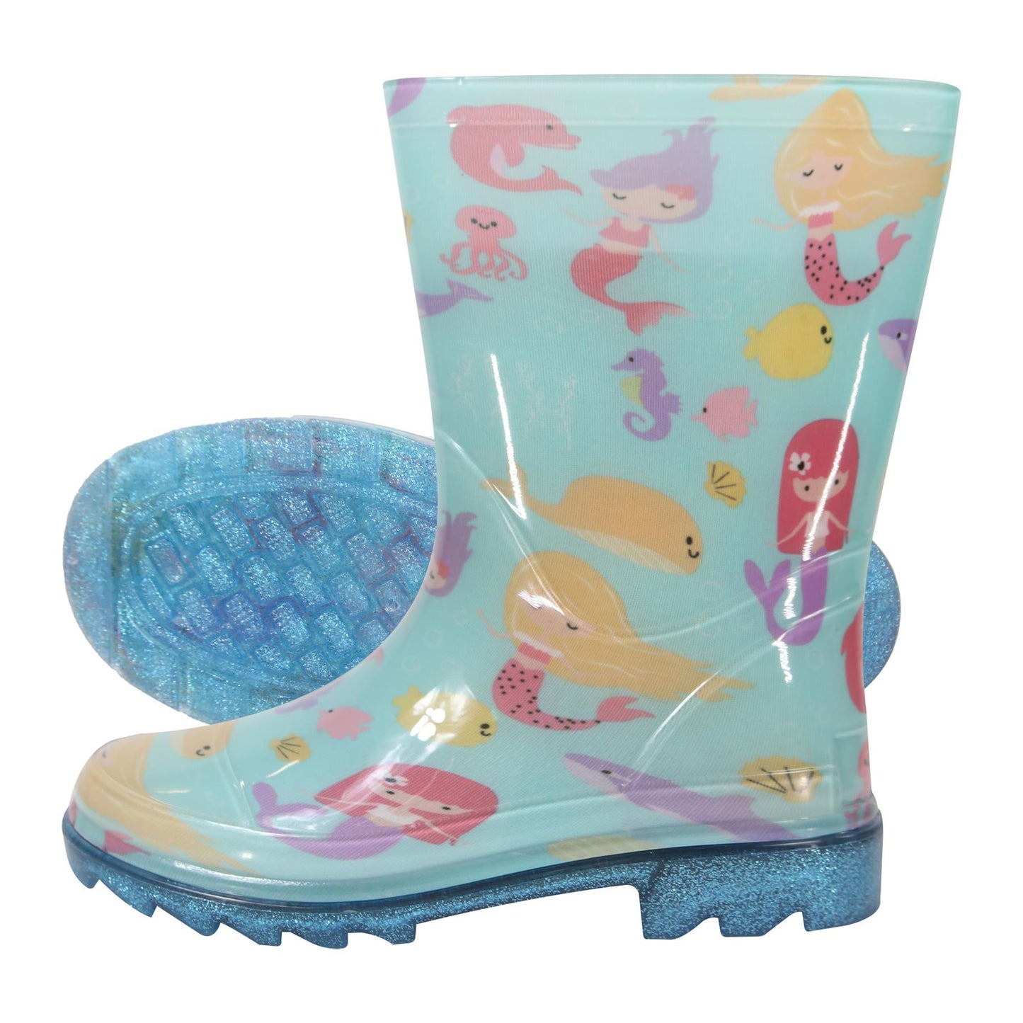 A2Z 4 kids Girls Mermaid Wellington Wellies Childrens Waterproof PVC Rain Boots