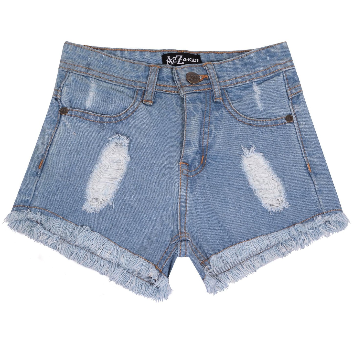 A2Z 4 Kids Girls Shorts Skinny Ripped Jeans Denim Stretch Short Casual�Half�Pant
