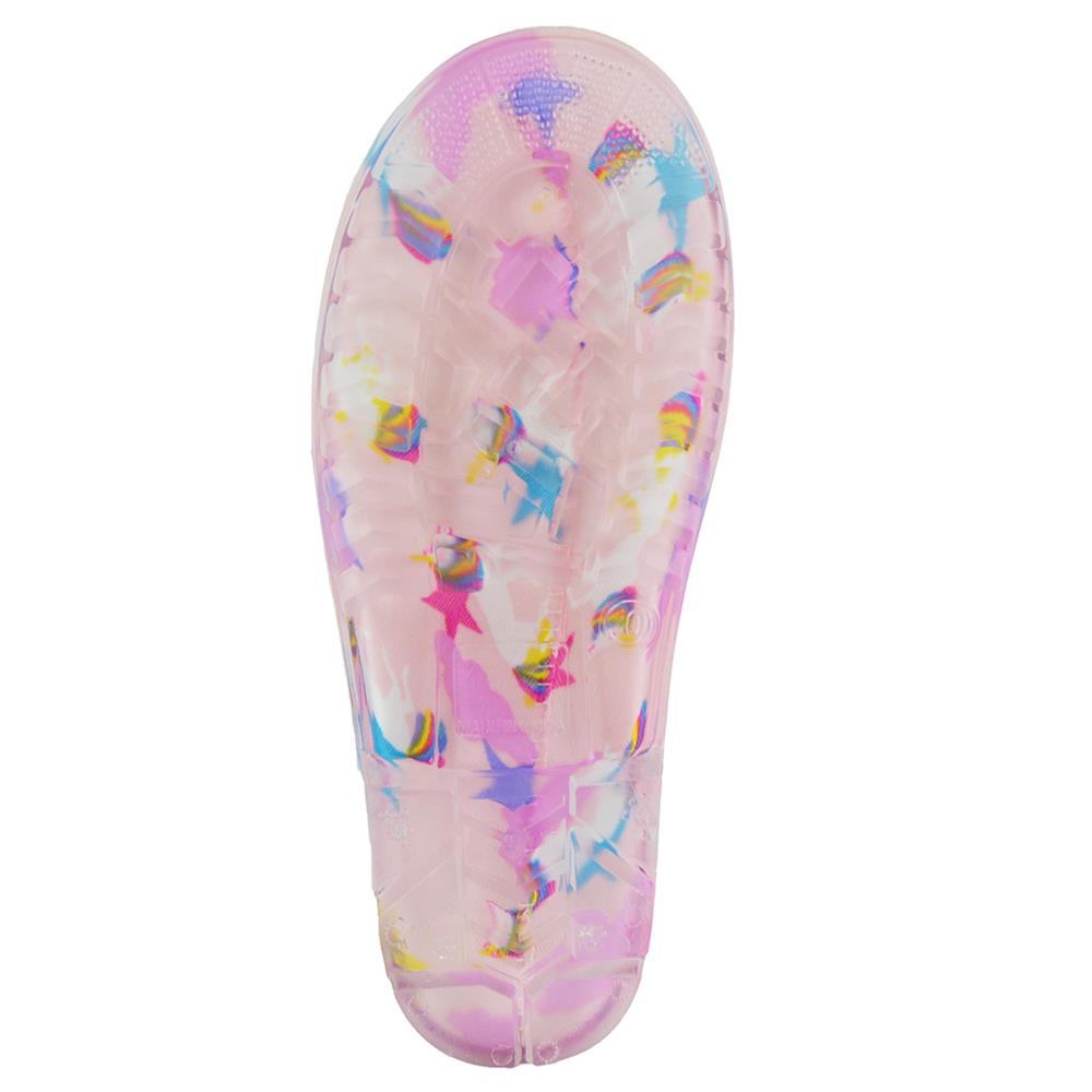 Kids Girls Rain Boot Anti-Skid Waterproof Rubber Wellies Carry Handles Snow Boot