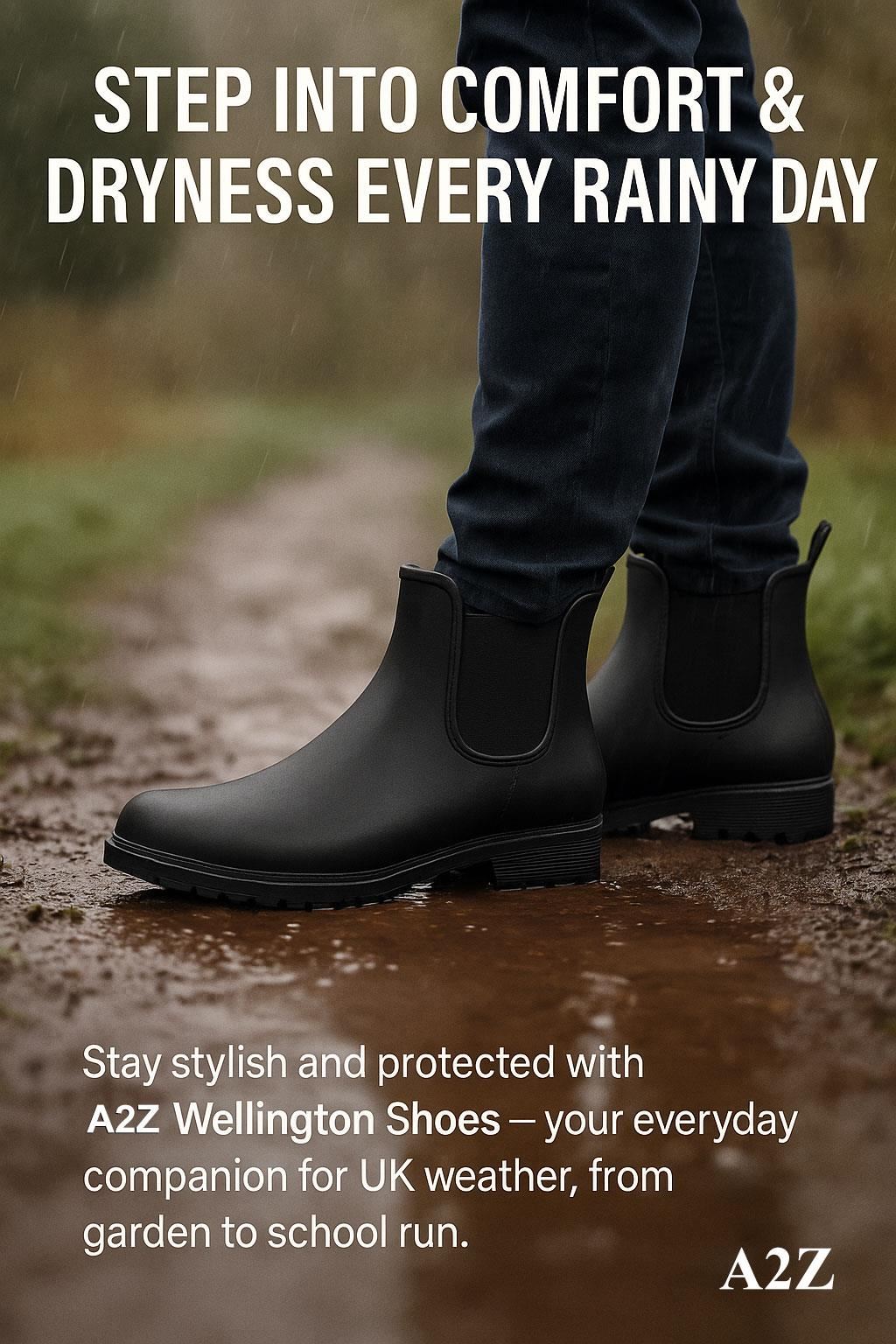 A2Z Ladies Girls Teens Wellington Ankle Boots Waterproof PVC Chelsea Rain Shoes