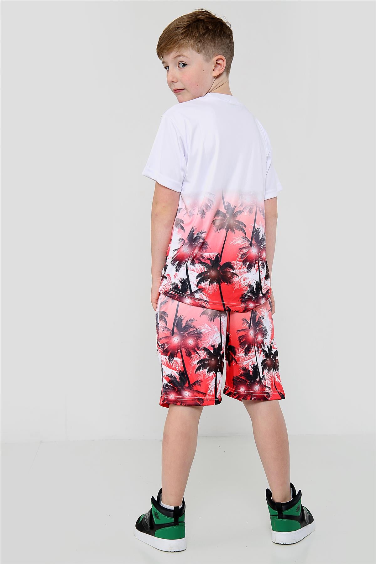 A2Z 4 Kids Tropical Palm Trees Top Shorts Short Sleeves  Outfit 5-13 years