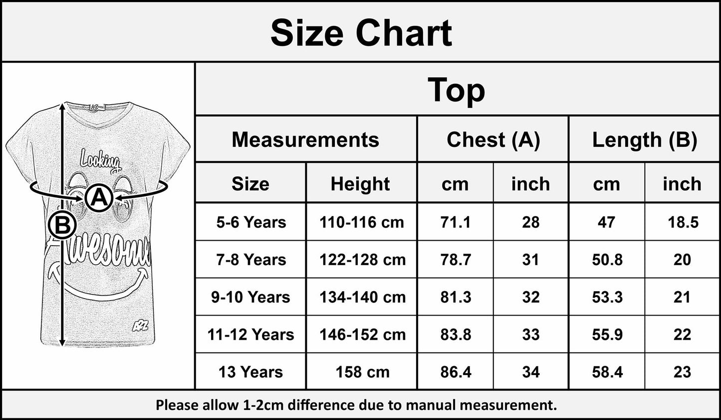 Girls Top Kids Designer's Looking Awesome Print Fashion T Shirt Top 5-13 Years