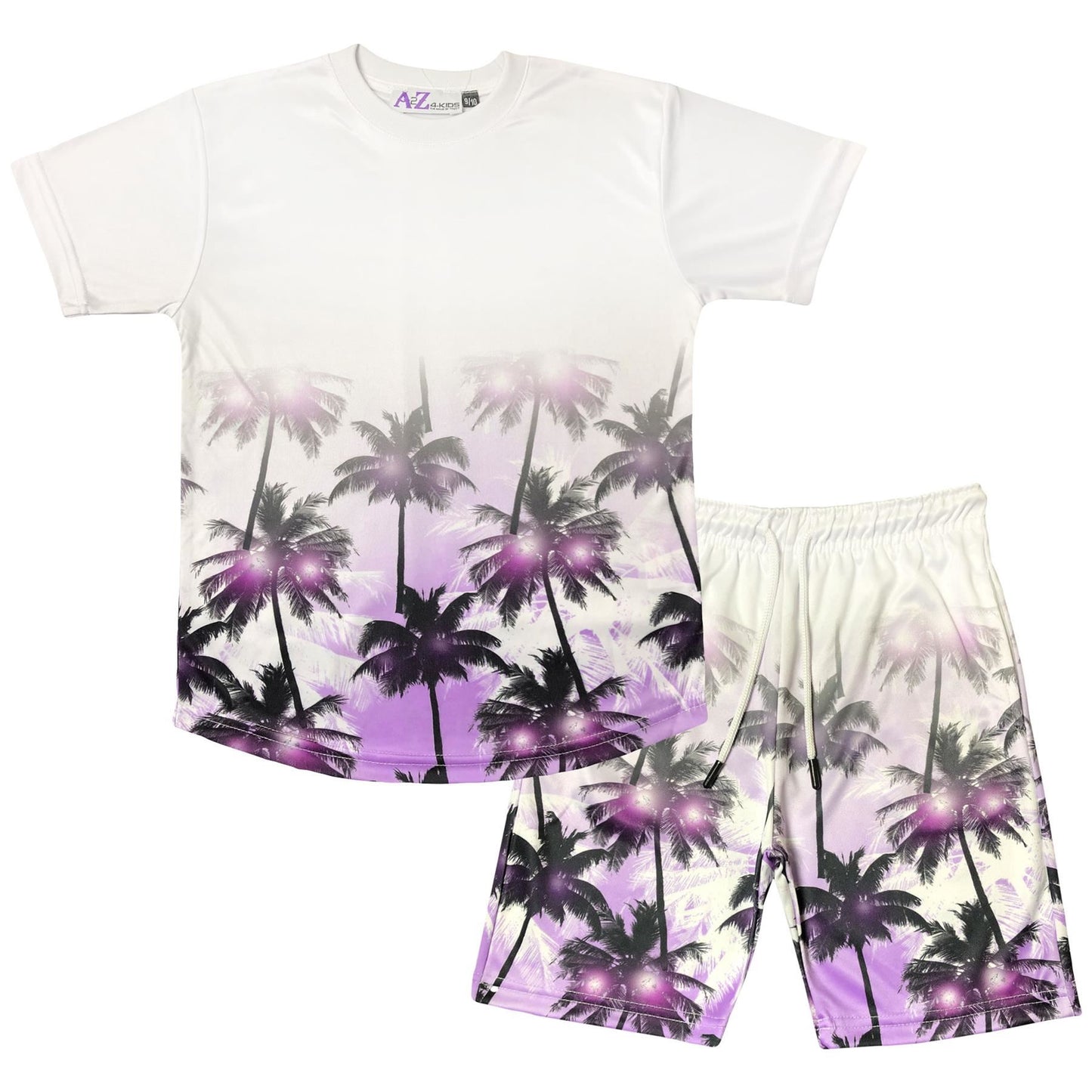 A2Z 4 Kids Tropical Palm Trees Top Shorts Short Sleeves  Outfit 5-13 years