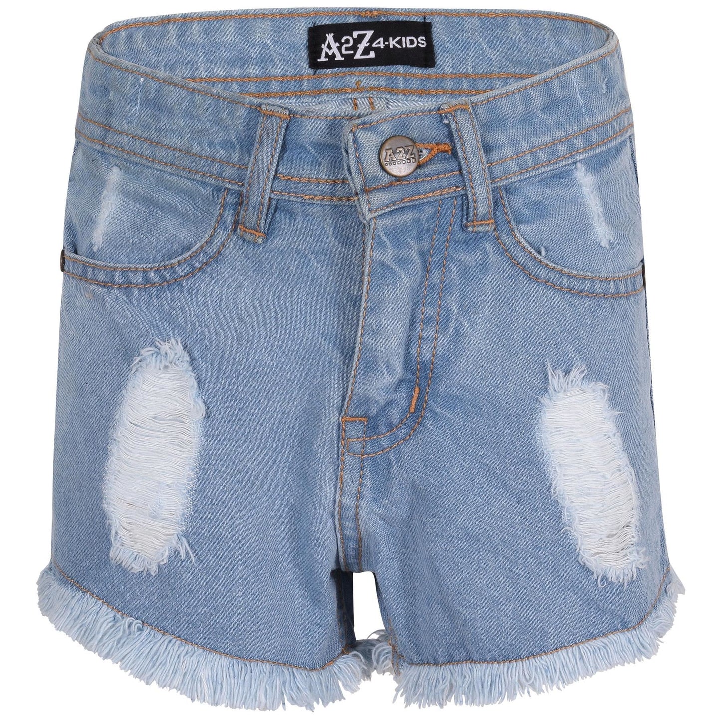 A2Z 4 Kids Girls Shorts Skinny Ripped Jeans Denim Stretch Short Casual�Half�Pant