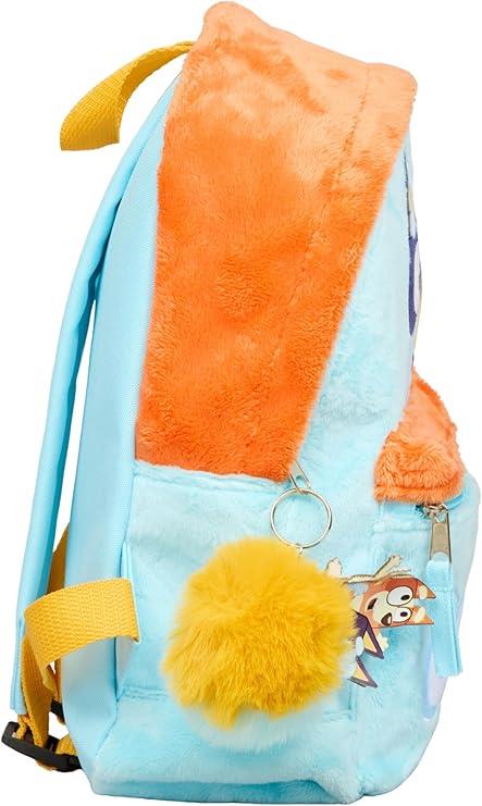 Bluey Full Plush Backpack with Pom Pom Keyring Officially Licensed School Bag