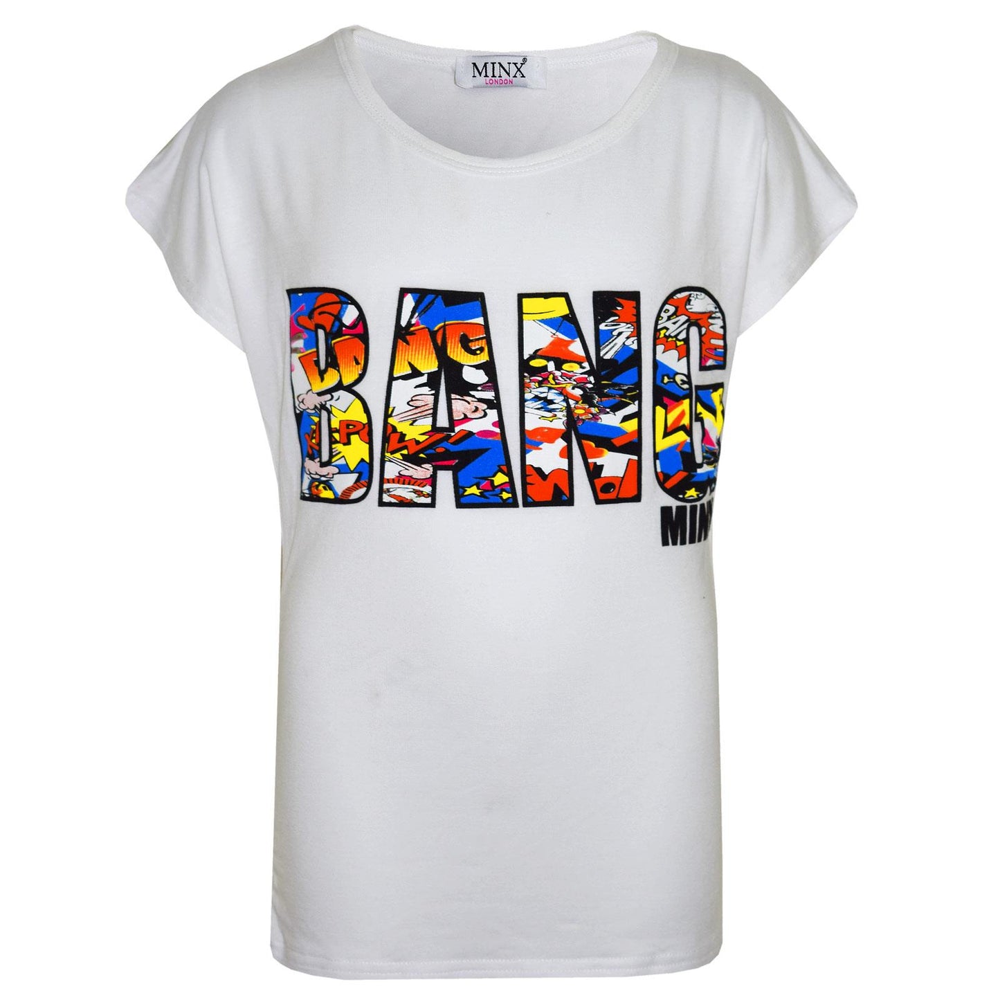 Kids Girls BANG Printed Comic Book Print Fashion Trendy Top New Age 7-13 Years