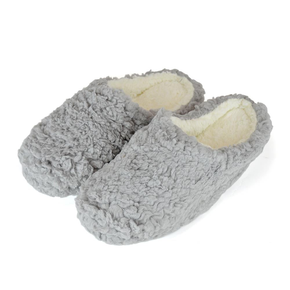 Women Slippers Winter Warm Teddy Fleece Upper Shoft Lining Non-Slip Mule Slipper