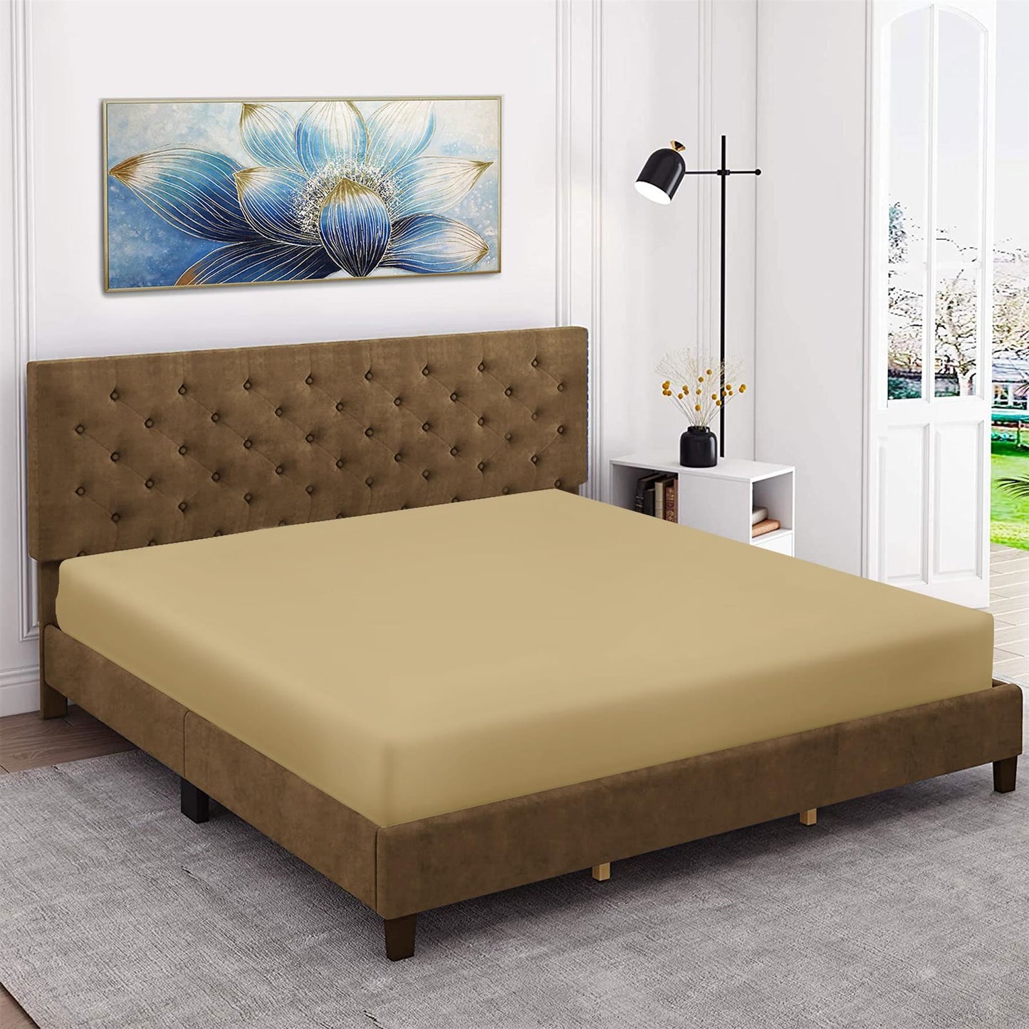 Easy Iron Percale Fitted Sheet Cotton Single Double King Super King Bed Sheet