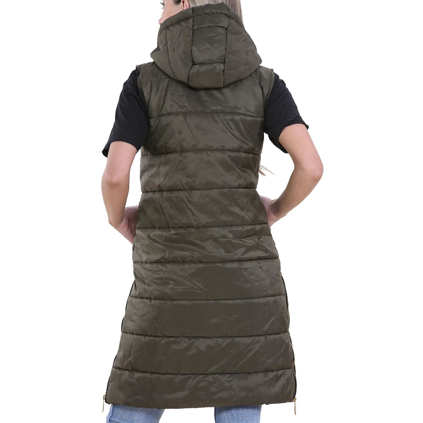 Ladies Oversized Gilet Long Line Style Jacket Long Sleeveless Fashion Women Coat