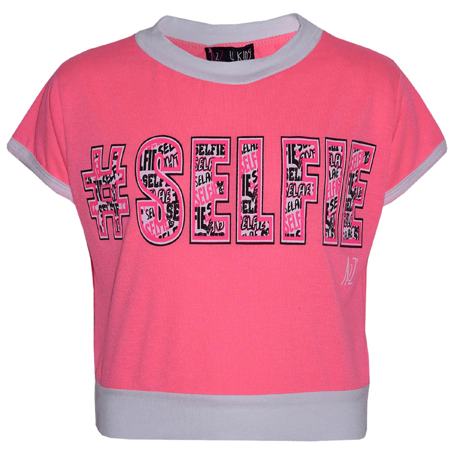Girls Top Kids #Selfie Print Designer T Shirt & Graffiti Legging Set 7-13 Years