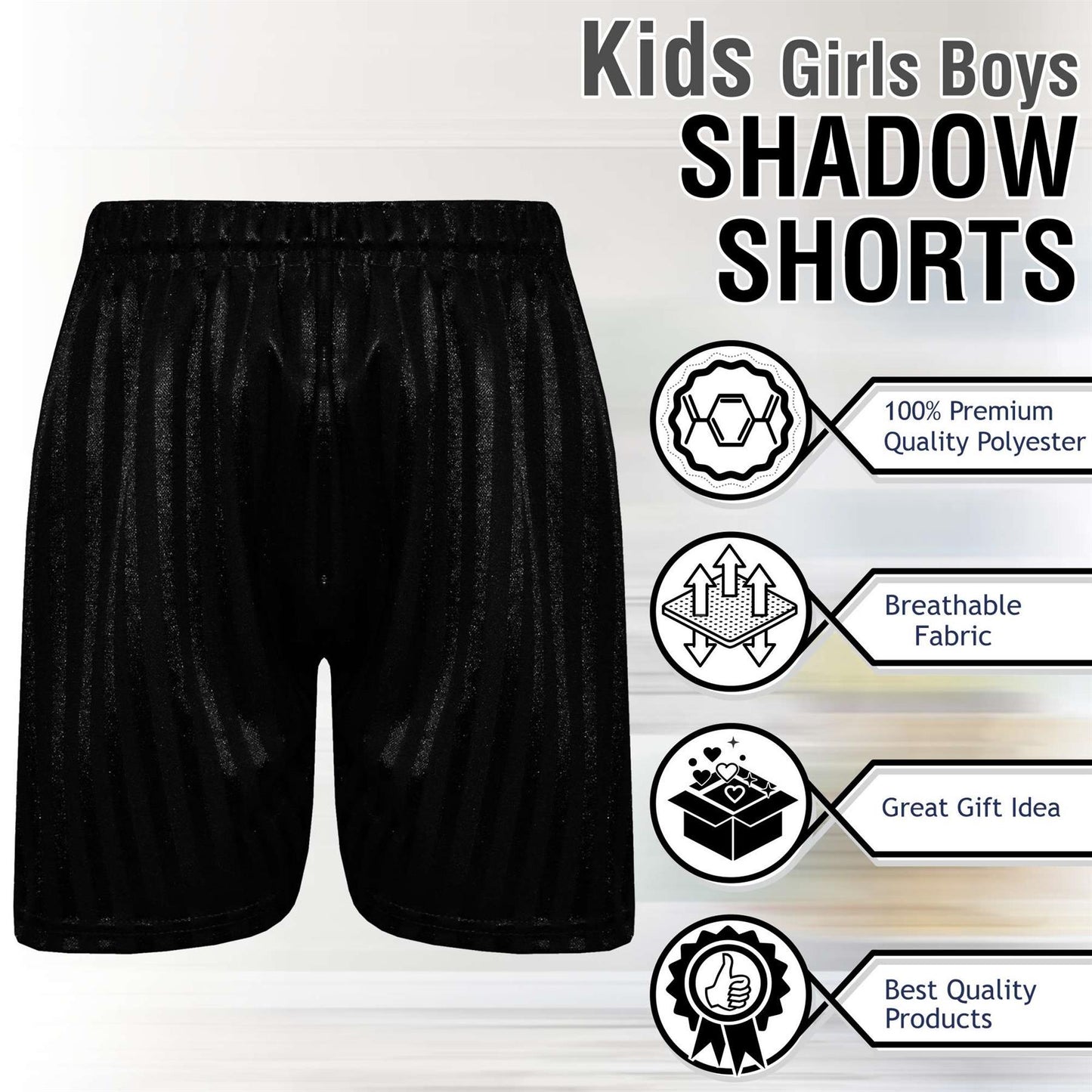 A2Z 4 Kids Shadow Stripe PE Shorts Pack of 2 Football Gym Shorts Age 2-13 Years