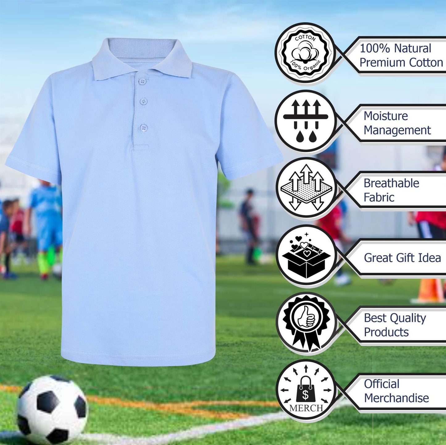 Kids Boys T Shirts Plain Polo Summer Fashion Soft Feel Tank Top & Tees 3-13 Year