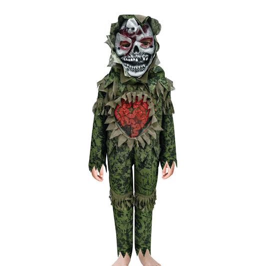 Kids Zombie Swamp Monster Halloween Costume with Mask Scary Swamp Creature Dress
