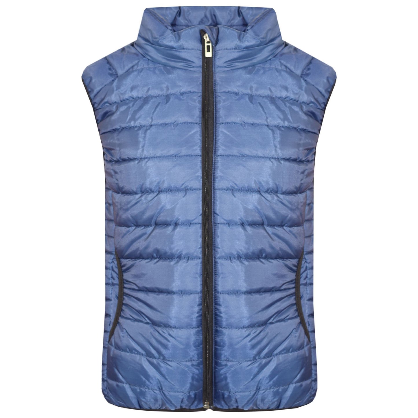 Kids Girls Boys Sleeveless High Neck Padded Lined Gilet Bodywarmer Jackets 5-13Y