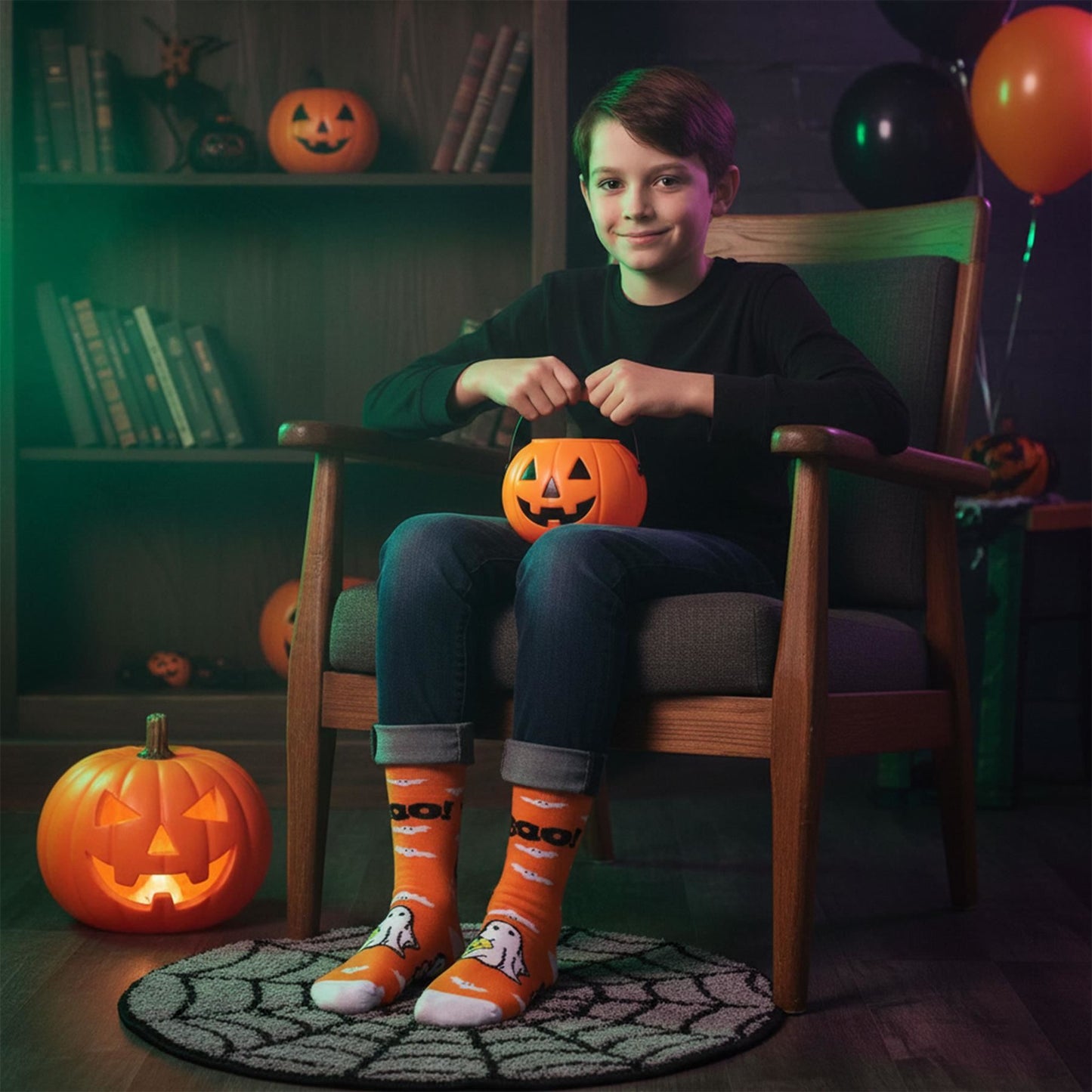 A2Z 4 Kids Girls Boys Novelty Halloween Boo Crew Socks Comfort Warm Thick Socks
