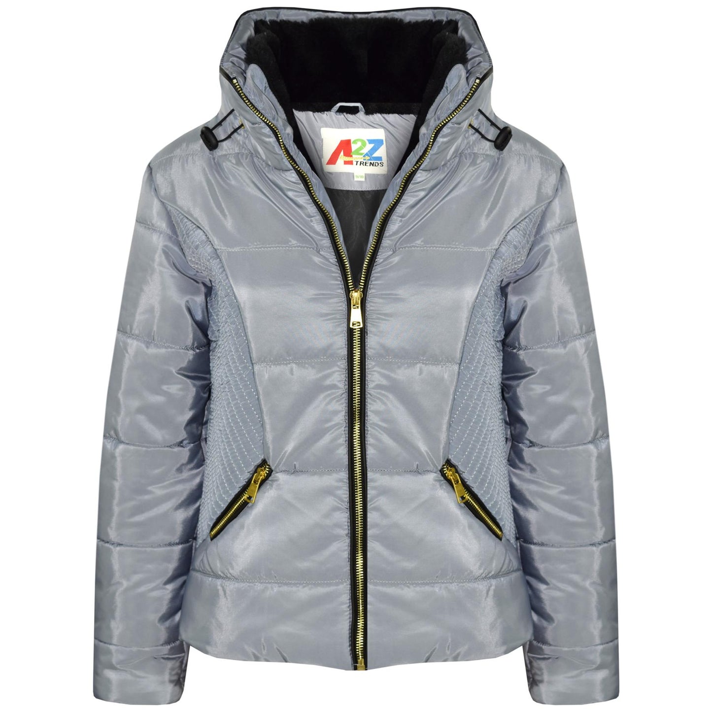 A2Z 4 Kids Girls Jacket Padded Puffer Jackets Faux Fur Collar Thick Coat 3-13
