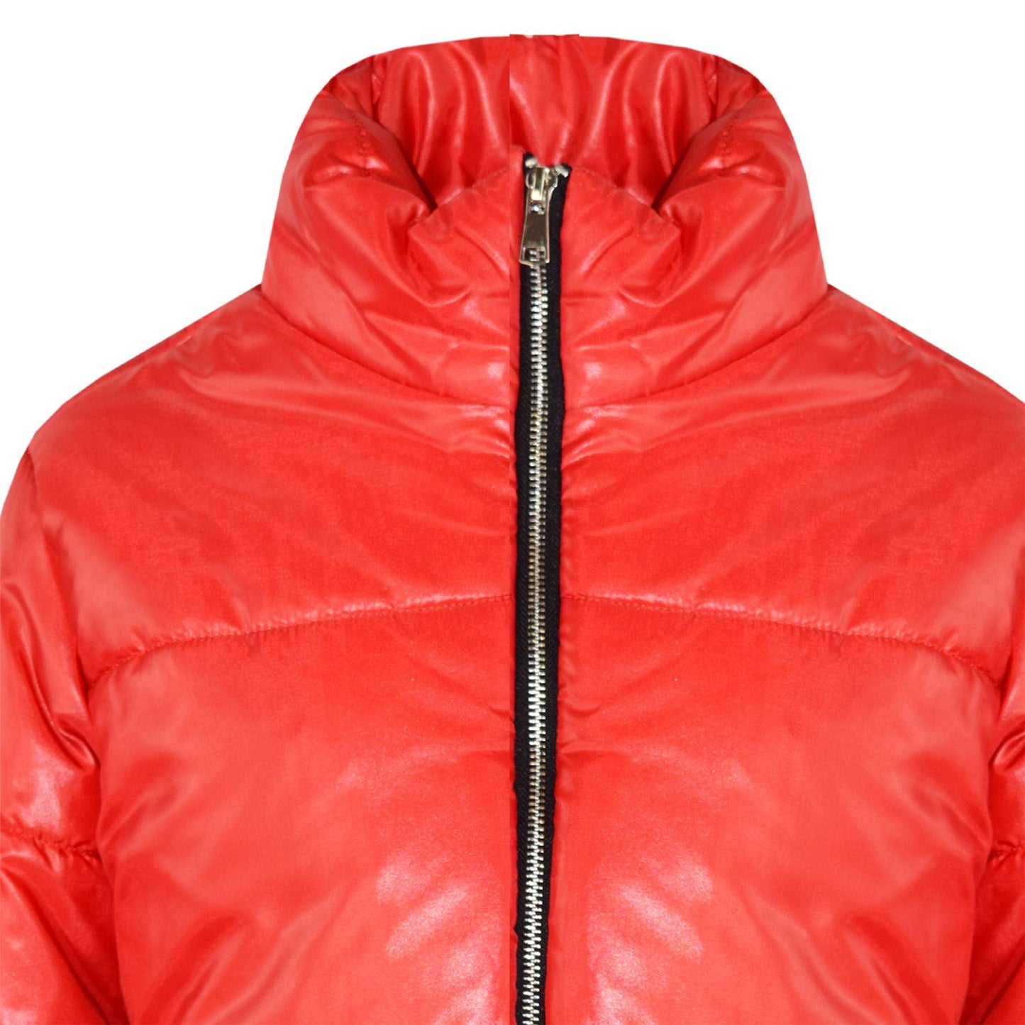Girls Jacket Kids Wetlook Cropped Padded Quilted Puffer Bubble Jackets Coat 5-13