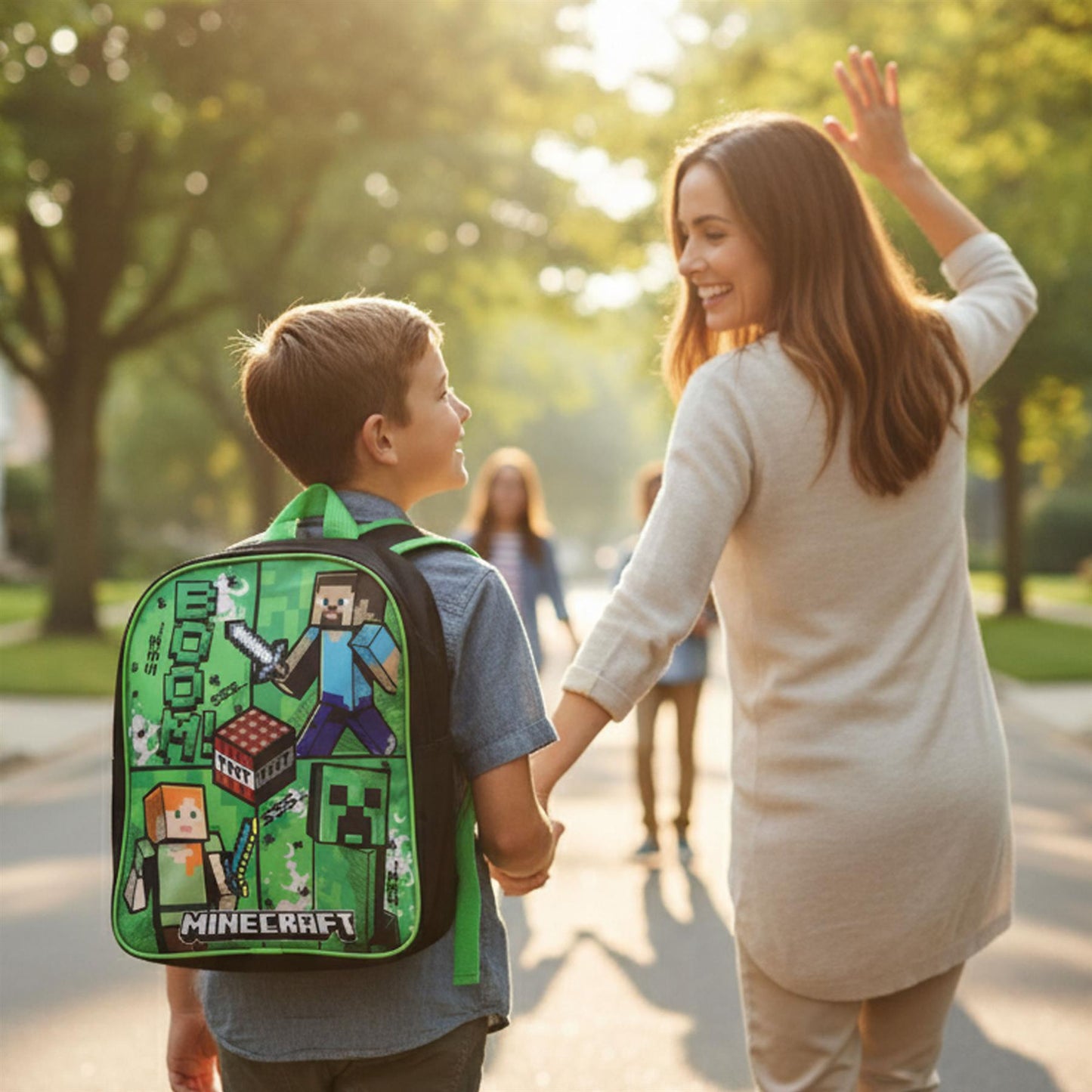 Kids Boys Minecraft Backpack Officially Licensed Back to School Game Over PE Bag