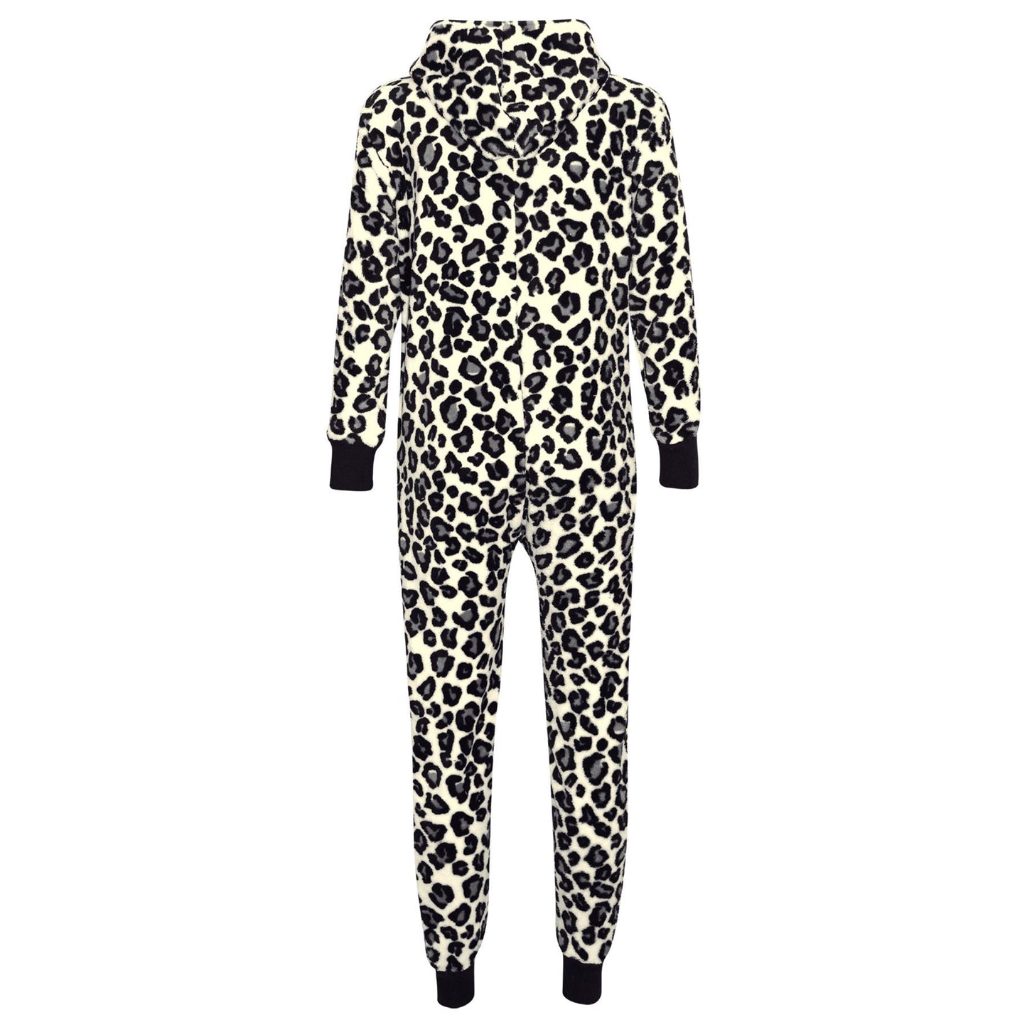 Kids Girls Boys Onesie Soft Fluffy Leopard Print All In One Xmas Costume 7-13 Yr