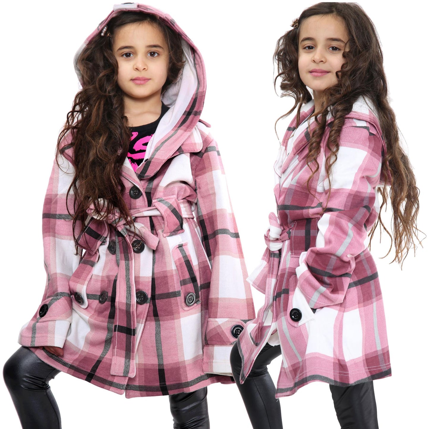 A2Z 4 Kids Parka Jacket Hooded Warm Jacket Oversized Belted Cuffs 5 -13 Years
