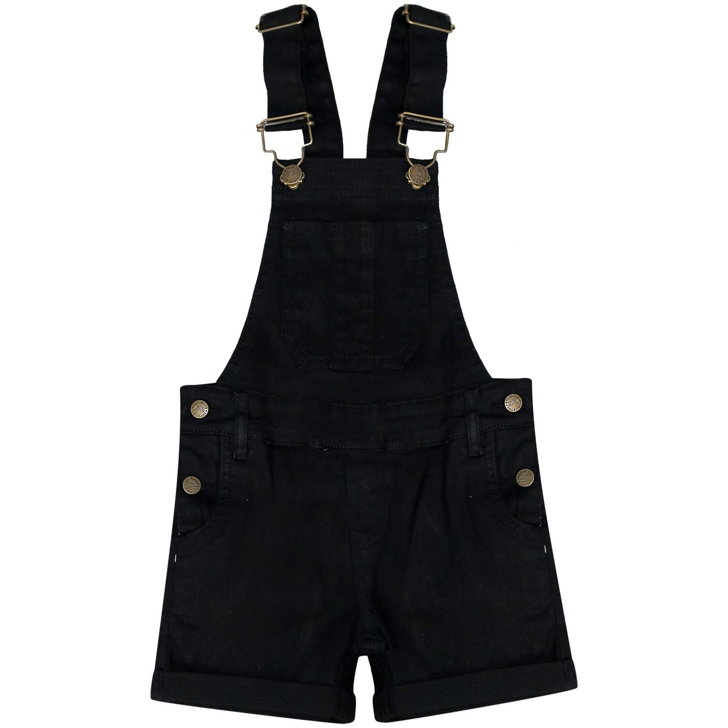 Kids Girls Denim Stretch Dungaree Shorts Jumpsuit Playsuit All In One 7-13 Years