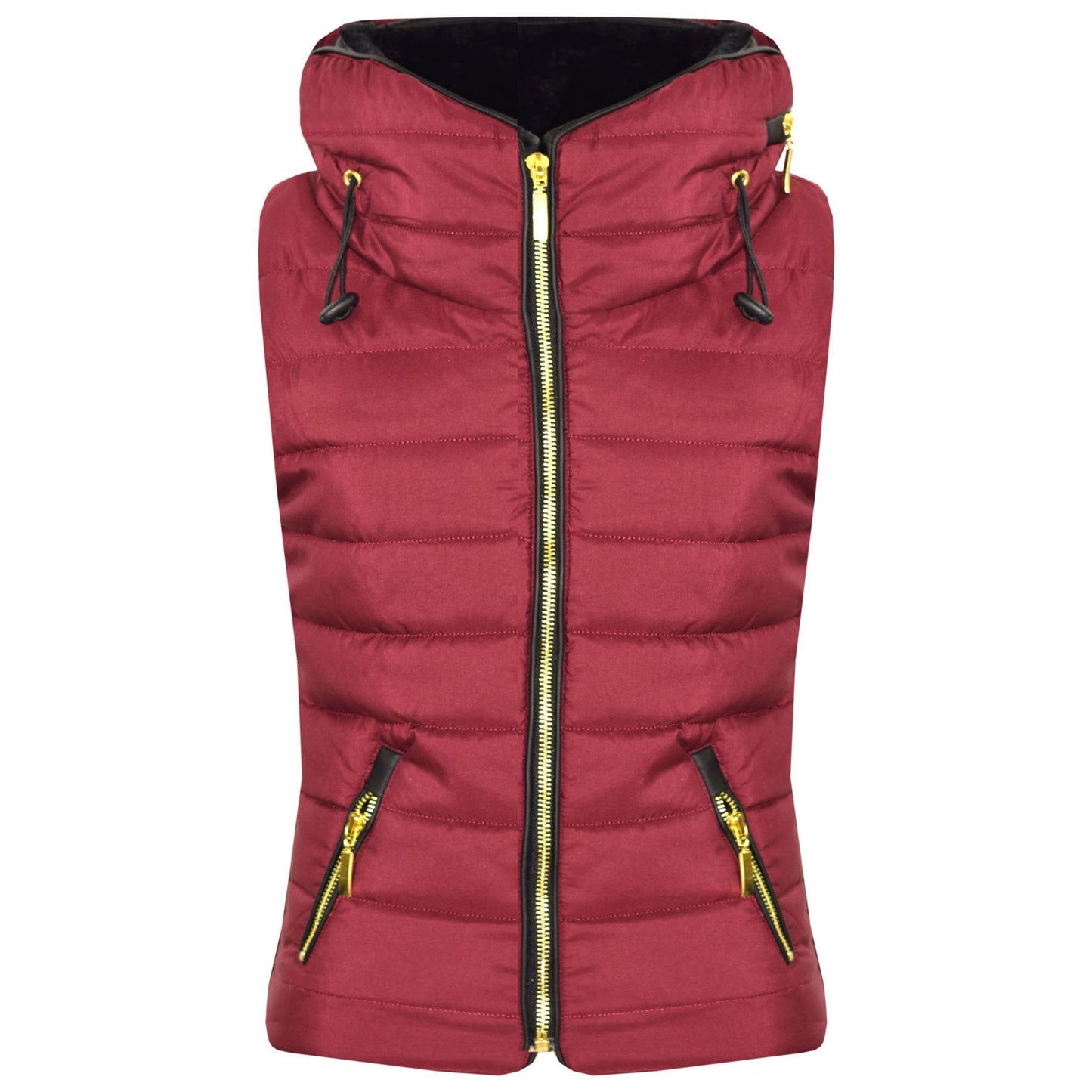 A2Z 4 Kids Kids Girls Boys Designer's Wine Sleeveless Hooded Padded Quilted Puffer Bubble Gilet Bodywarmer Jackets 5 6 7 8 9 10 11 12 13 Years
