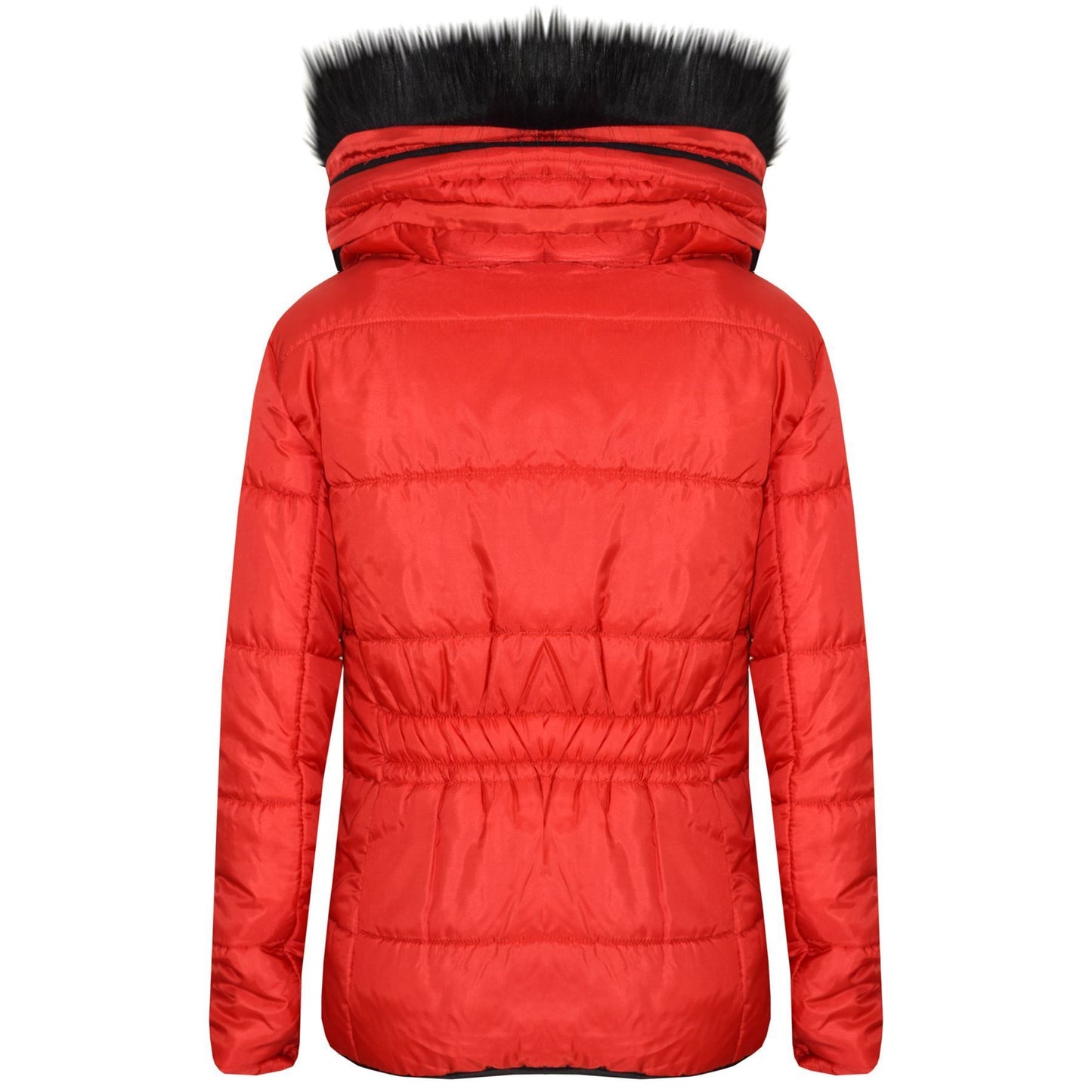 Kids  Girls Padded Puffer Quilted Coat Faux Fur Collar For  Girls Age 3-13 Years