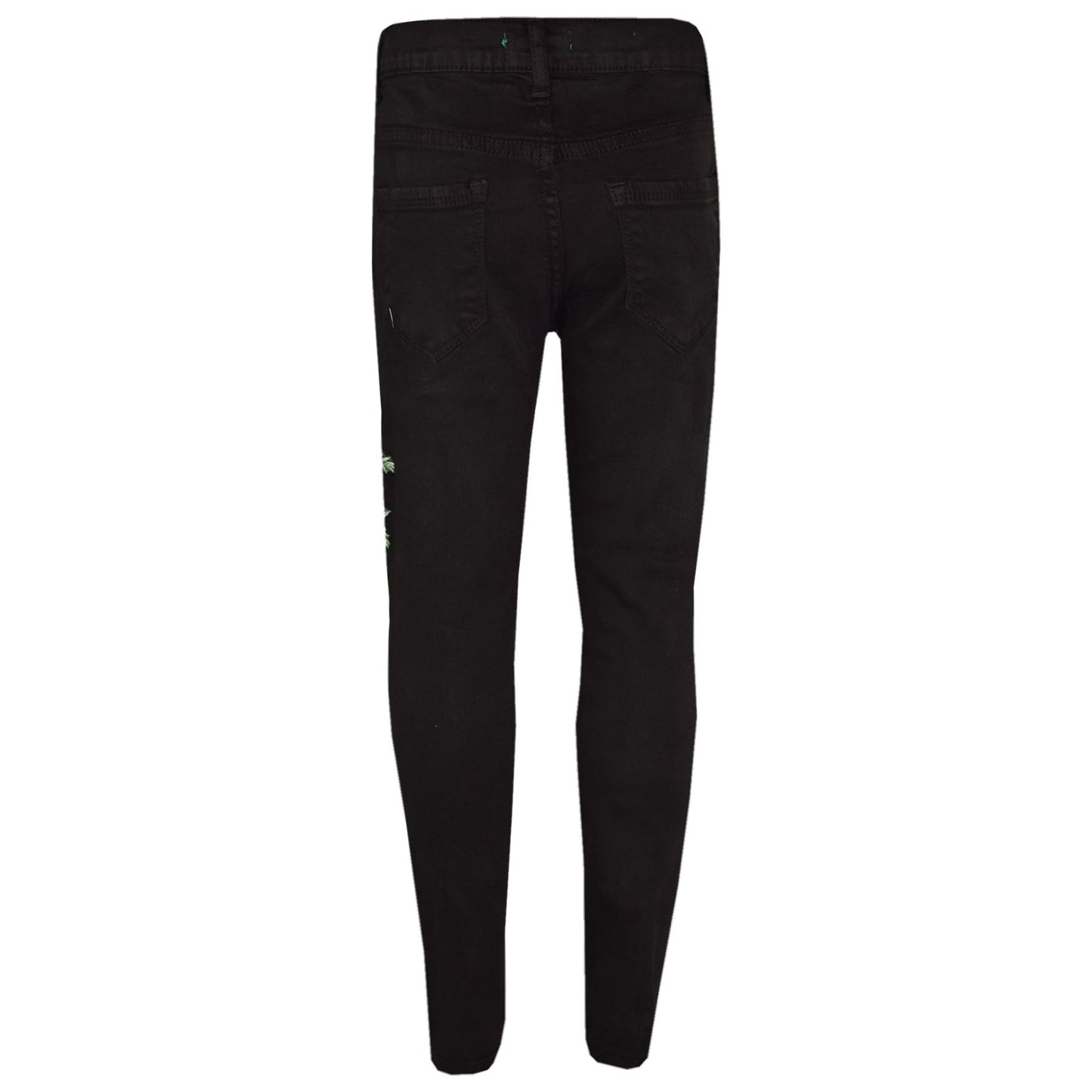 Girls Stretchy Jeans Kids Roses Print Denim Pants Trousers Jeggings 5-13 Years