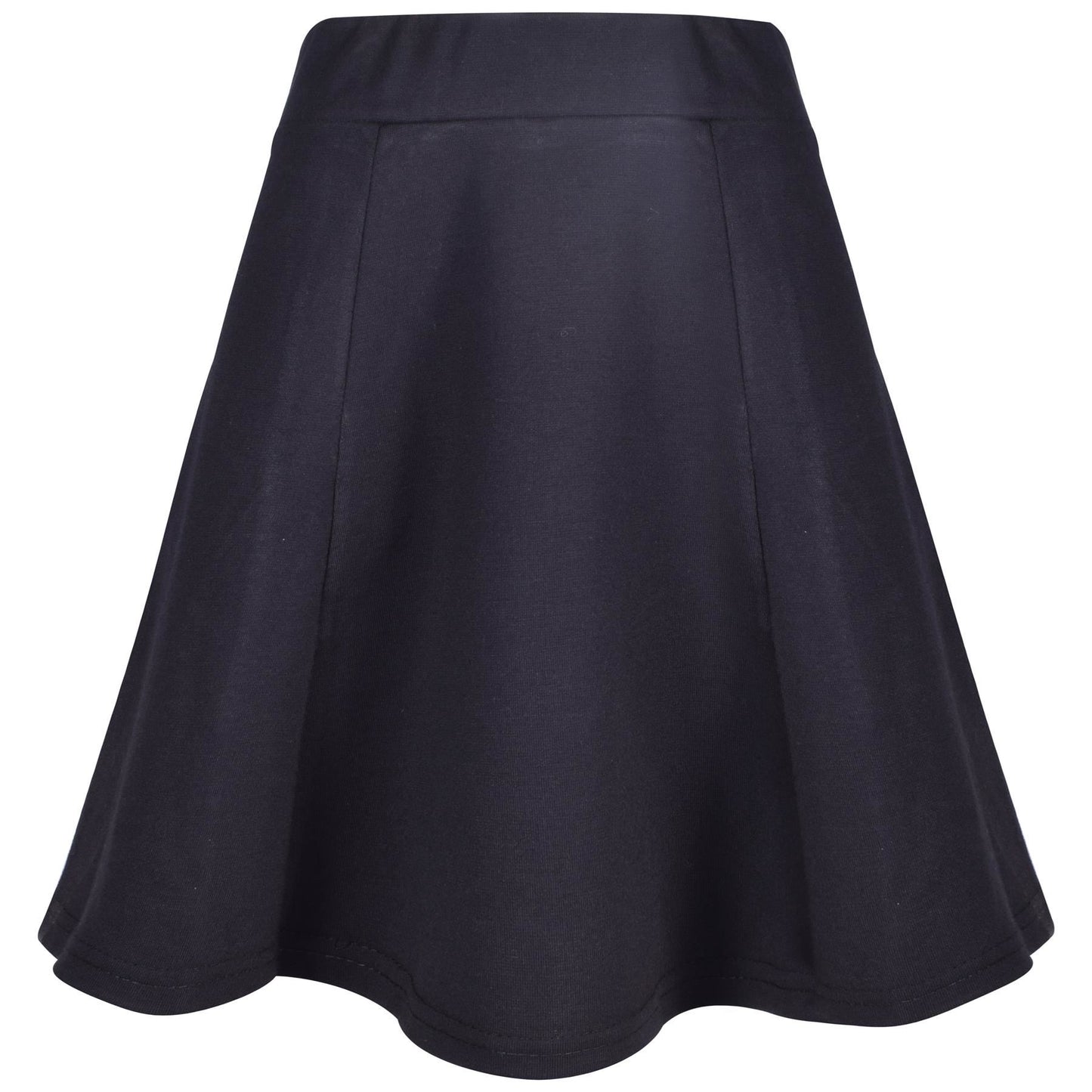 Kids Girls Plain School Uniform Skirt Elasticated Fit Summer Skater Skirts