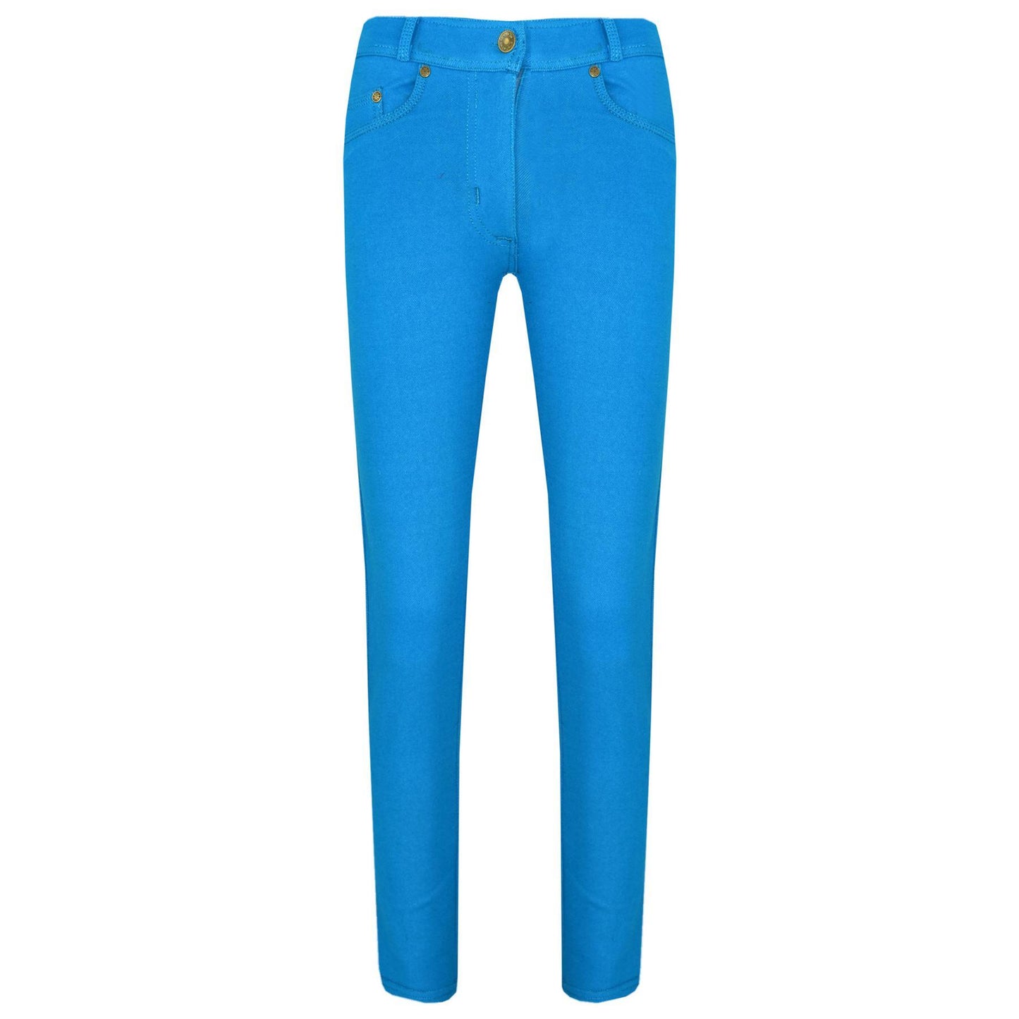 Kids Skinny Jeans Girls Stretchy Jeggings Fit Pants Coloured Trousers 5-13 Years