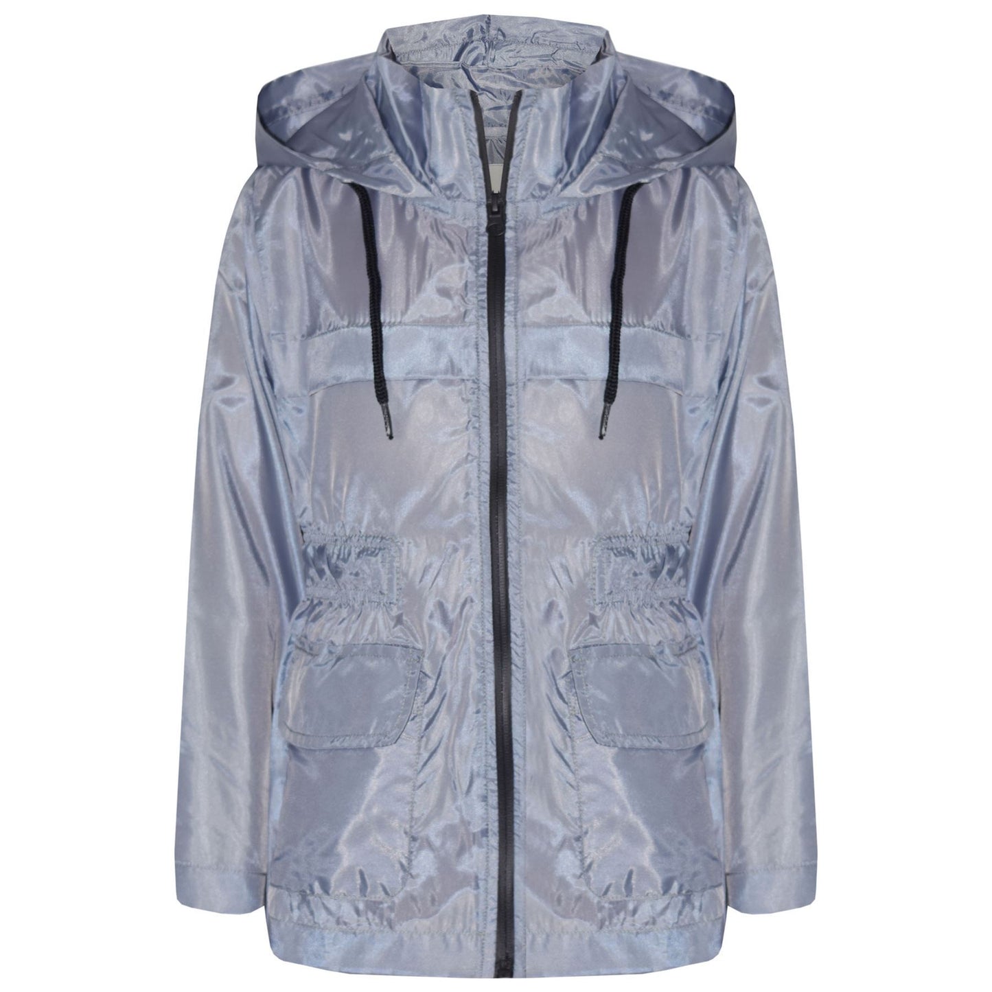 A2Z 4 Kids Unisex Raincoat Jackets Silver Windbreaker Waterproof Parka Shower Resistant Hooded Raincoat Childrens Girls Boys Age 5 6 7 8 9 10 11 12 13 Years