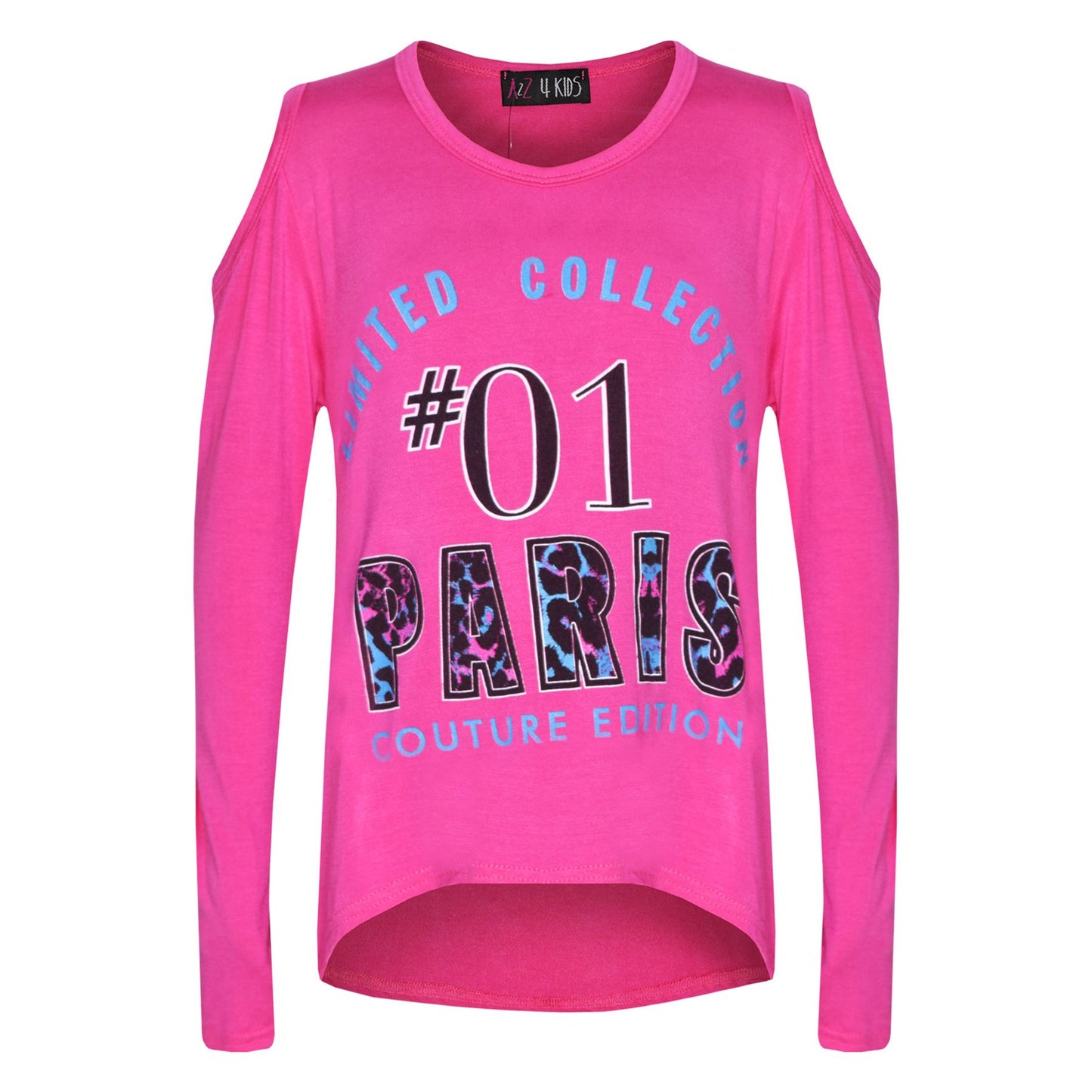 Girls Top Kids #01 Paris Print Trendy Top & Multi Leoaprd Legging Set 7-13 Years