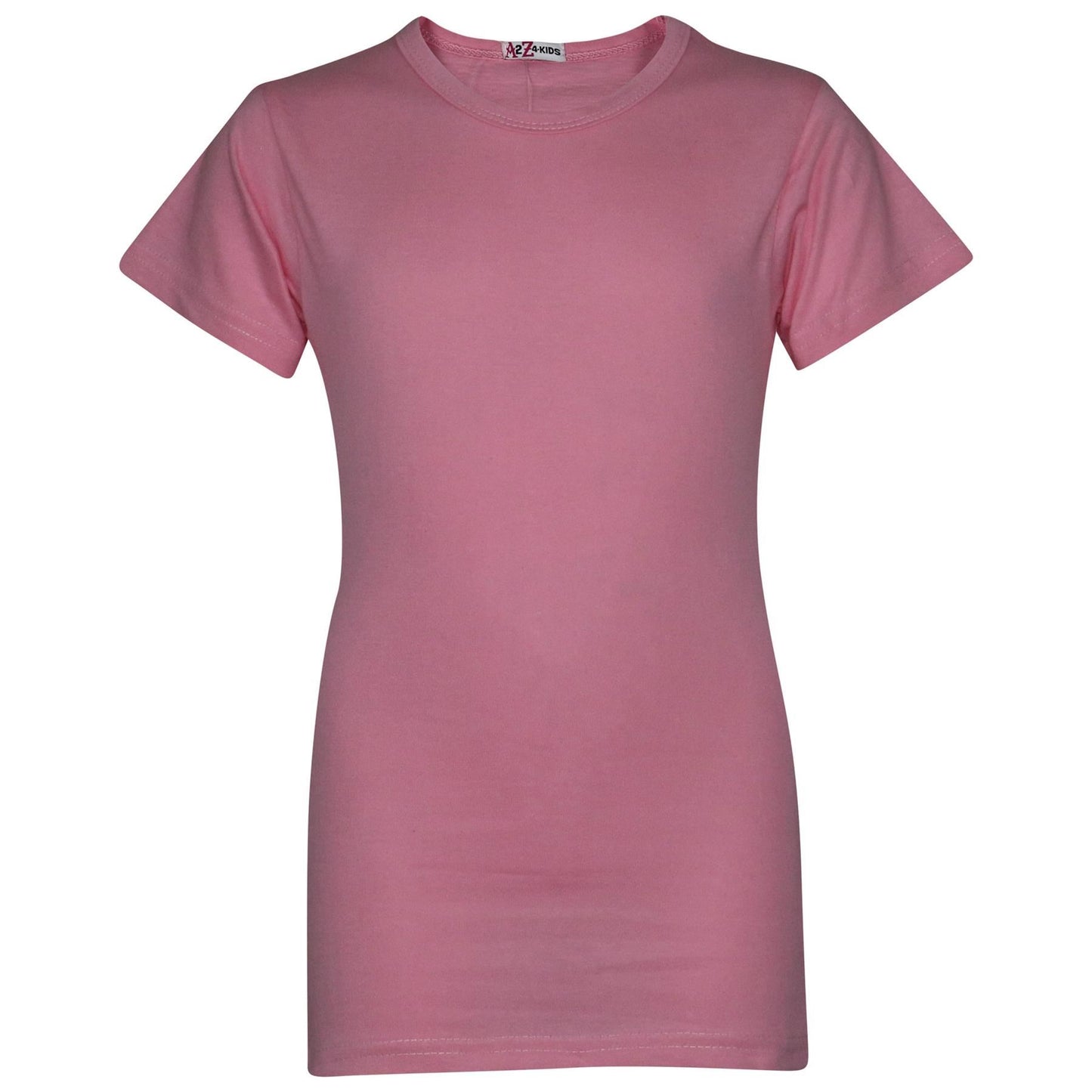 Kids Girls T Shirts Cotton Plain School T-Shirt Top New Age 2-13 Yr - A2Z 4 Kids