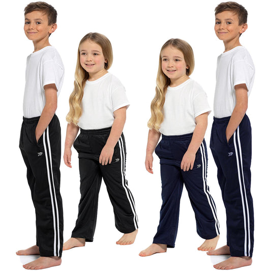 A2Z 4 Kids Unisex Tracksuit Bottoms Joggers Jogging Double Striped Sweatpants
