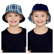 Kids Reversible Bucket Hat Summer Foldable Cotton Sun Protection Hiking Hat
