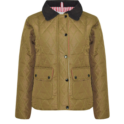Kids Jackets Girls Quilted Padded Collar Buttoned Zipped Jacket Age 5-13 Years