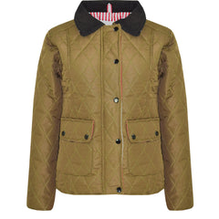 Kids Jackets Girls Quilted Padded Collar Buttoned Zipped Jacket Age 5-13 Years