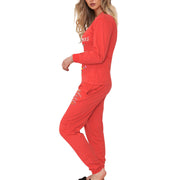 A2Z Mens Ladies 2 Piece Christmas Pyjama Set Loungewear Soft Cotton PJS Long Sleeve Red Color Top and Bottoms Xmas Gift for Unisex Matching PJS Lounge wear S/M/L/XL/2XL