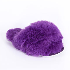 A2Z Women Crossover Mule Slippers Cozy Fur Memory Foam Fluffy Comfortable Slider