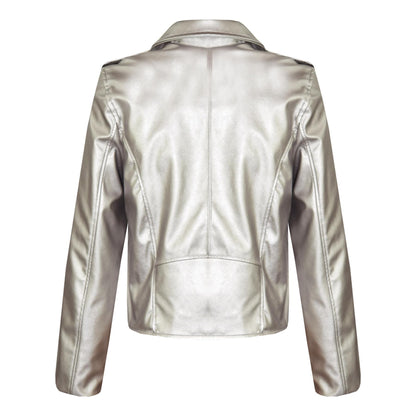 Girls Jackets Kids PU Faux Leather Jacket Zip Up Biker Coat New Age 5-13 Years