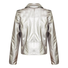 Girls Jackets Kids PU Faux Leather Jacket Zip Up Biker Coat New Age 5-13 Years